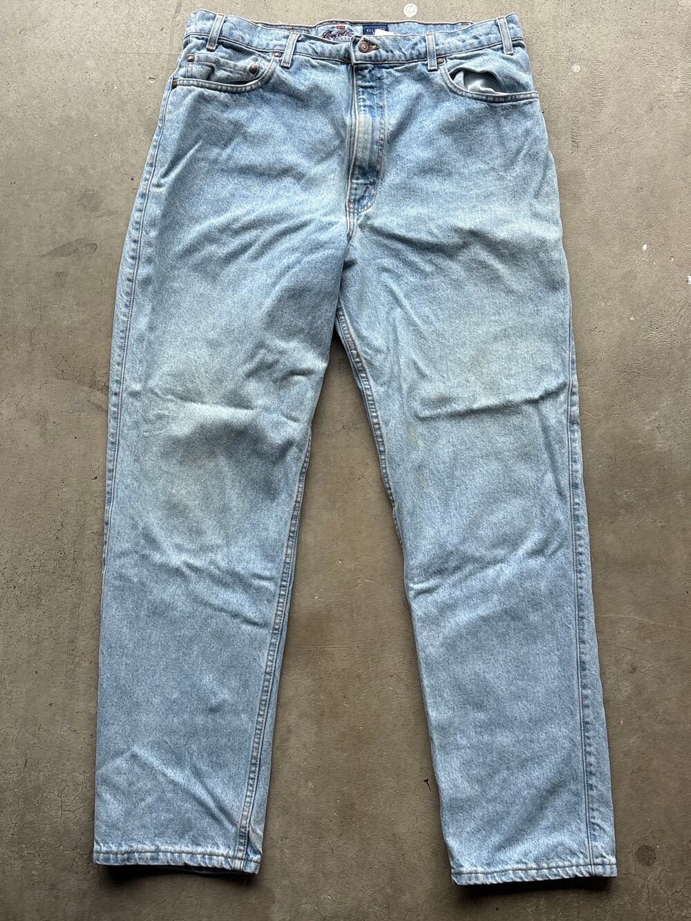 Vintage 94 Levi’s 540 brown tab Relaxed Fit light wash grunge fade stained USA